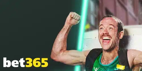bet365 sportsbook banner showing an excited athlete